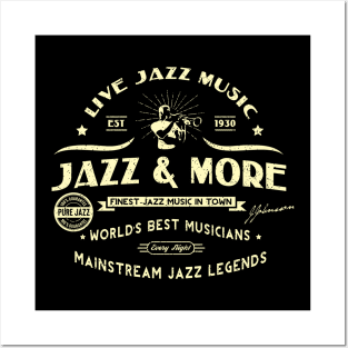 Jazz Club Symbol Retro Style Posters and Art